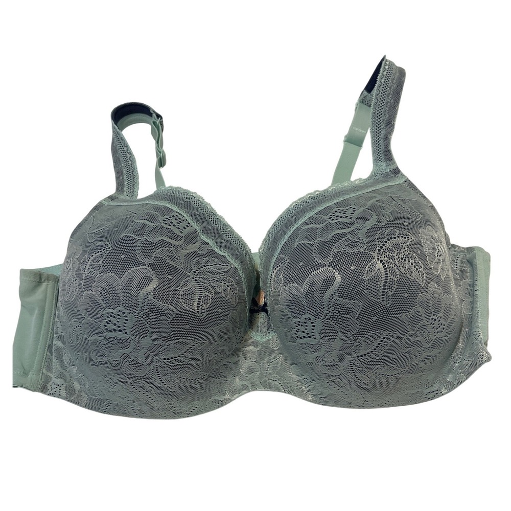 Cacique Modern Lace Bra Seafoam Green Navy Blue Underwire A/O LL BAL MODERN LACE